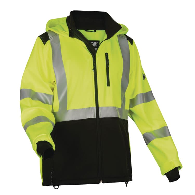 ERGODYNE CORPORATION GloWear 8353 Class 3 Hi-Vis Softshell Water-Resistant Jacket, X-Large, Lime (EGO23525)