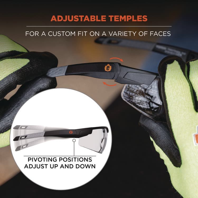 ERGODYNE CORPORATION Skullerz DELLENGER Safety Glasses with Adjustable Temples, Matte Black Half Frame, Clear Single Lens (EGO50060) thumbnail 4