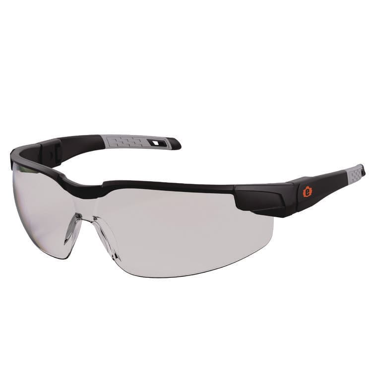 ERGODYNE CORPORATION Skullerz DELLENGER Anti-Scratch Anti-Fog Safety Glasses, Adjustable Temples, Matte Black Half Frame, Clear Single I/O Lens (EGO50068)