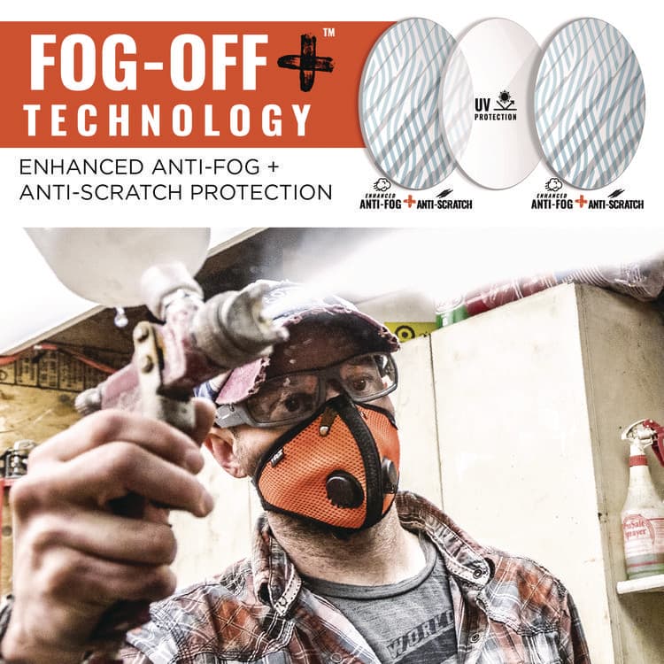 ERGODYNE CORPORATION Skullerz ODIN Anti-Scratch Enhanced Anti-Fog Safety Glasses, Matte Black Full Frame, Clear Dual Lens (EGO50405) thumbnail 4