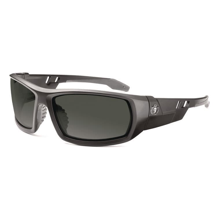 ERGODYNE CORPORATION Skullerz ODIN Anti-Scratch Enhanced Anti-Fog Safety Glasses, Matte Black Full Frame, Smoke Dual Lens (EGO50435)