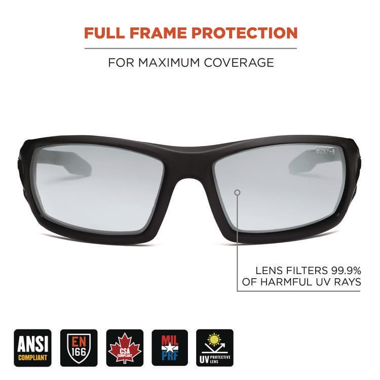 ERGODYNE CORPORATION Skullerz ODIN Anti-Scratch Enhanced Anti-Fog Safety Glasses, Matte Black Full Frame, Clear Dual I/O Lens (EGO50485) thumbnail 3