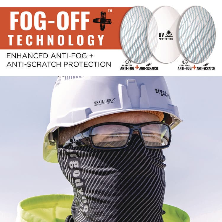 ERGODYNE CORPORATION Skullerz ODIN Anti-Scratch Enhanced Anti-Fog Safety Glasses, Matte Black Full Frame, Clear Dual I/O Lens (EGO50485) thumbnail 4