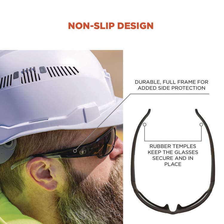 ERGODYNE CORPORATION Skullerz THOR Anti-Scratch Enhanced Anti-Fog Safety Glasses, Matte Black Full Frame, Smoke Dual Lens (EGO51035) thumbnail 4