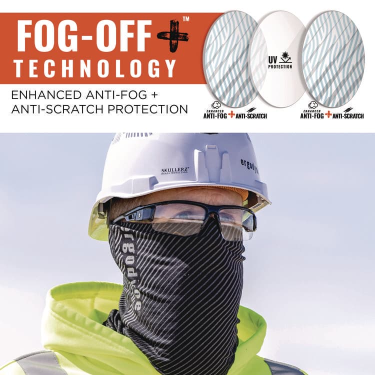 ERGODYNE CORPORATION Skullerz DAGR Anti-Scratch Enhanced Anti-Fog Safety Glasses, Matte Black Half Frame, Clear Dual Lens (EGO52005) thumbnail 3