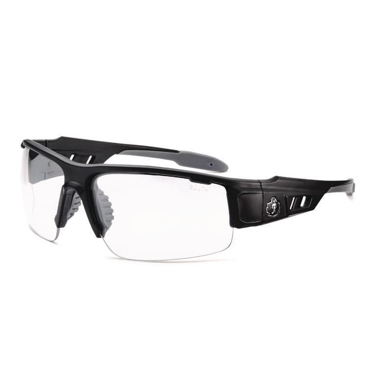 ERGODYNE CORPORATION Skullerz DAGR Anti-Scratch Enhanced Anti-Fog Safety Glasses, Matte Black Half Frame, Clear Dual Lens (EGO52005)
