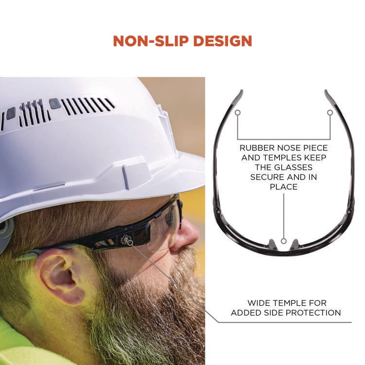 ERGODYNE CORPORATION Skullerz DAGR Anti-Scratch Enhanced Anti-Fog Safety Glasses, Matte Black Half Frame, Clear Dual I/O Lens (EGO52085) thumbnail 4