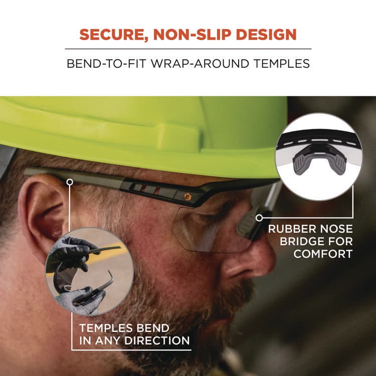 ERGODYNE CORPORATION Skullerz AEGIR Safety Glasses, Matte Black Half Frame, Clear Single Lens (EGO55001) thumbnail 4