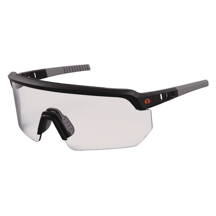ERGODYNE CORPORATION Skullerz AEGIR Safety Glasses, Matte Black Half Frame, Clear Single Lens (EGO55001)