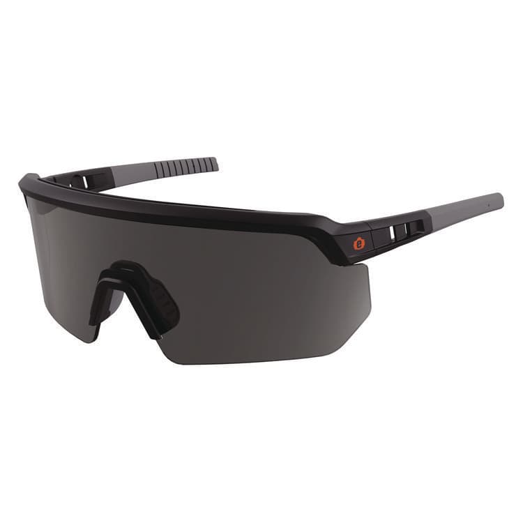 ERGODYNE CORPORATION Skullerz AEGIR Safety Glasses, Matte Black Half Frame, Smoke Single Lens (EGO55005)