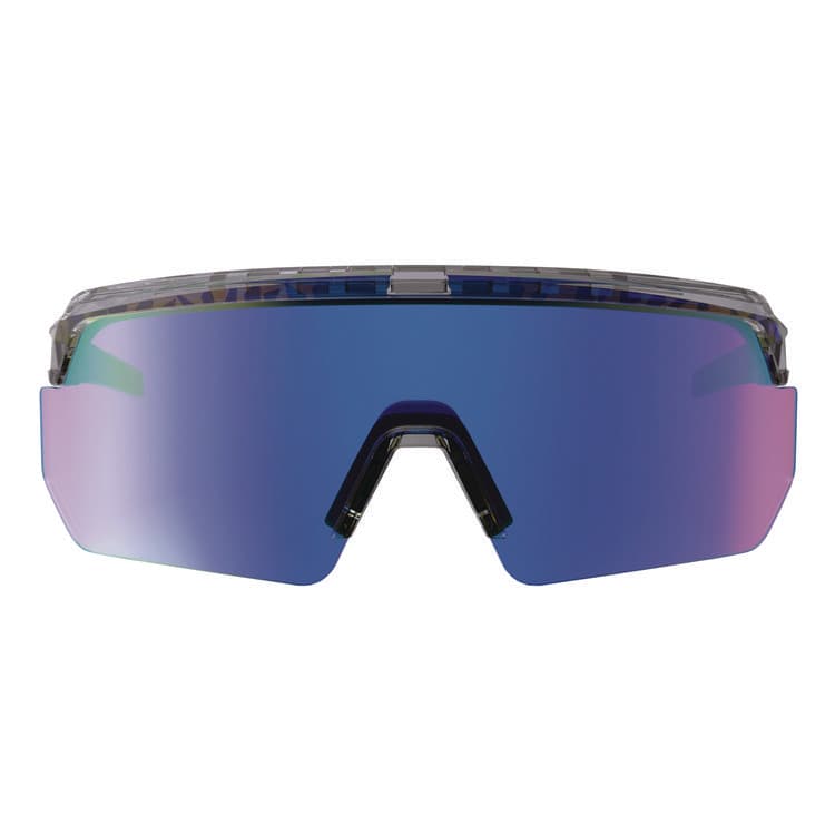 ERGODYNE CORPORATION Skullerz AEGIR Anti-Scratch Enhanced Anti-Fog Safety Glasses, Clear Smoke Half Frame, Mirrored Blue Single Lens (EGO55012) thumbnail 2