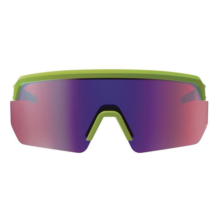 ERGODYNE CORPORATION Skullerz AEGIR Anti-Scratch Enhanced Anti-Fog Safety Glasses, Lime Half Frame, Mirrored Purple Single Lens (EGO55016) thumbnail 2