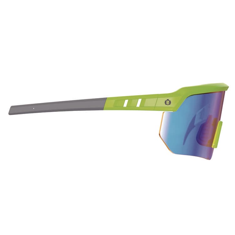 ERGODYNE CORPORATION Skullerz AEGIR Safety Glasses, Lime Half Frame, Mirrored Blue Single Lens (EGO55017) thumbnail 3