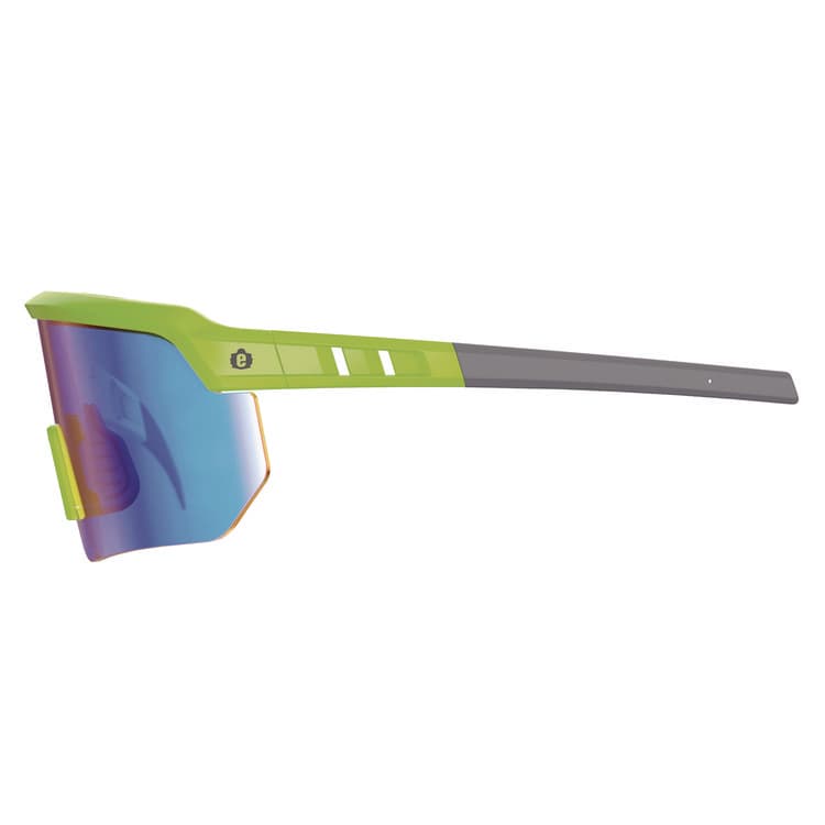 ERGODYNE CORPORATION Skullerz AEGIR Safety Glasses, Lime Half Frame, Mirrored Blue Single Lens (EGO55017) thumbnail 4