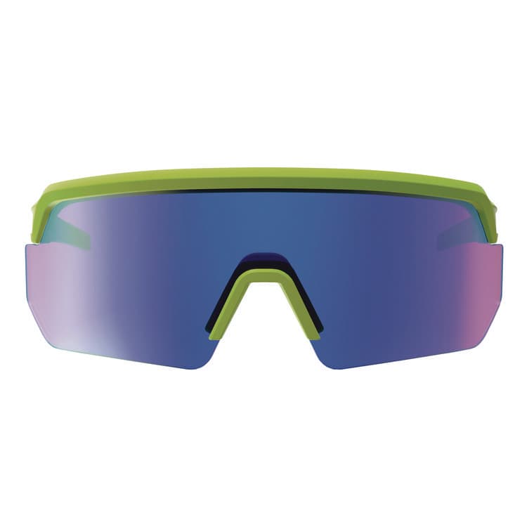 ERGODYNE CORPORATION Skullerz AEGIR Anti-Scratch Enhanced Anti-Fog Safety Glasses, Lime Half Frame, Mirrored Blue Single Lens (EGO55018) thumbnail 2