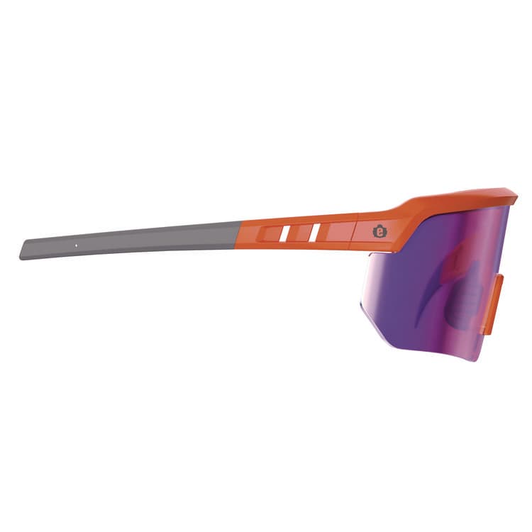 ERGODYNE CORPORATION Skullerz AEGIR Safety Glasses, Orange Half Frame, Mirrored Purple Single Lens (EGO55019) thumbnail 3