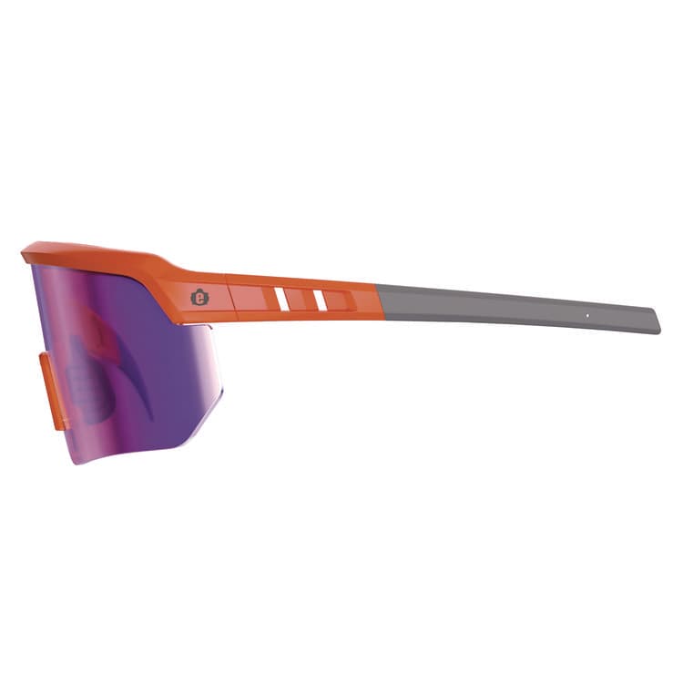 ERGODYNE CORPORATION Skullerz AEGIR Safety Glasses, Orange Half Frame, Mirrored Purple Single Lens (EGO55019) thumbnail 4