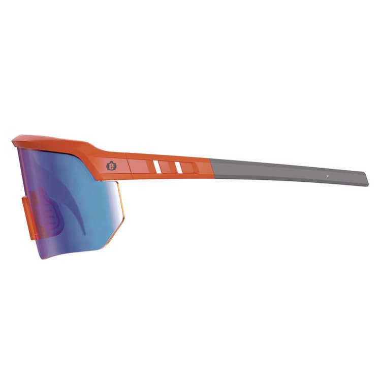 ERGODYNE CORPORATION Skullerz AEGIR Safety Glasses, Orange Half Frame, Mirrored Blue Single Lens (EGO55021) thumbnail 4