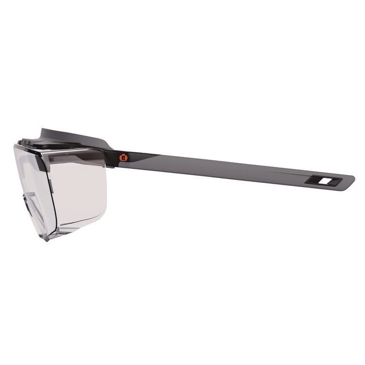 ERGODYNE CORPORATION Skullerz OSMIN Safety Glasses, Matte Black Half Frame OTG, Clear Single Lens (EGO55101) thumbnail 2