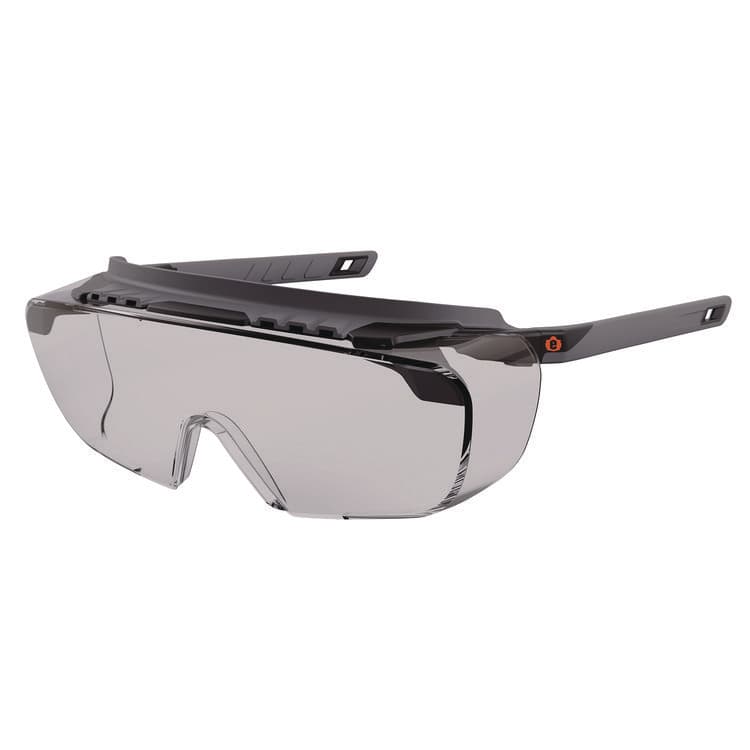 ERGODYNE CORPORATION Skullerz OSMIN Anti-Scratch Enhanced Anti-Fog Safety Glasses, Matte Black Half Frame OTG, Clear Single I/O Lens (EGO55104)