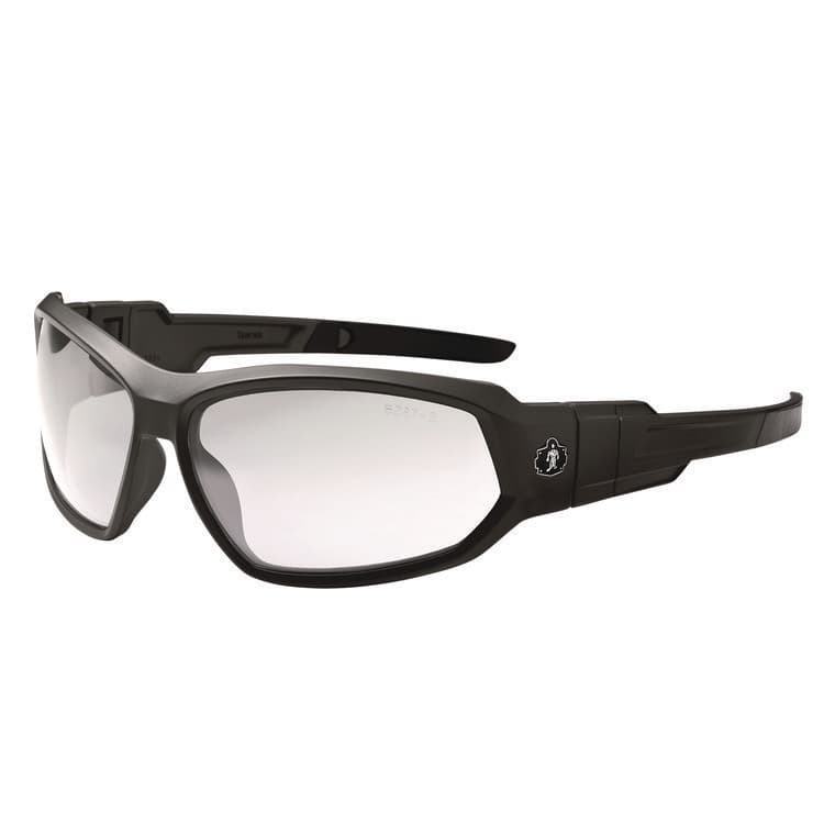 ERGODYNE CORPORATION Skullerz LOKI Anti-Scratch Enhanced Anti-Fog Convertible Safety Spoggles with Strap, Matte Black Half Frame, Clear Dual Lens (EGO56005) thumbnail 3