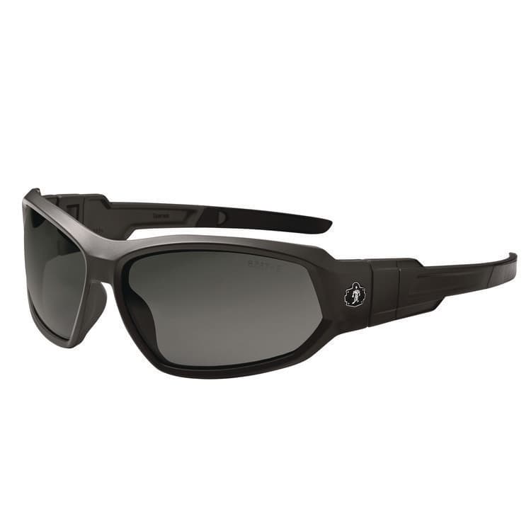 ERGODYNE CORPORATION Skullerz LOKI Anti-Scratch Enhanced Anti-Fog Convertible Safety Spoggles with Strap, Matte Black Half Frame, Smoke Dual Lens (EGO56035) thumbnail 3