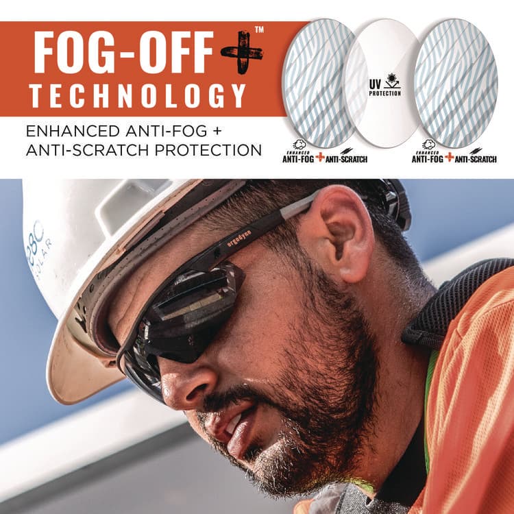 ERGODYNE CORPORATION Skullerz SKOLL Anti-Scratch Enhanced Anti-Fog Safety Glasses, Matte Black Half Frame, Smoke Single Lens (EGO59035) thumbnail 4