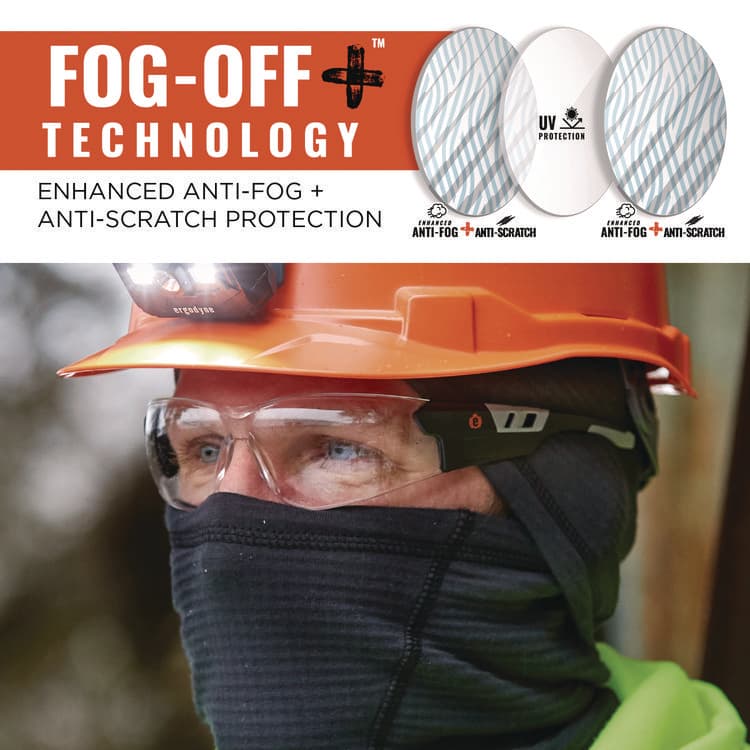 ERGODYNE CORPORATION Skullerz SAGA Anti-Scratch Enhanced Anti-Fog Safety Glasses, Frameless, Clear Single Lens (EGO59105) thumbnail 3