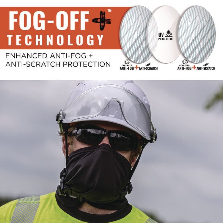 ERGODYNE CORPORATION Skullerz VALI Anti-Scratch Enhanced Anti-Fog Safety Glasses, Frameless, Smoke Single Lens (EGO59235) thumbnail 3