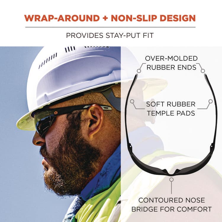 ERGODYNE CORPORATION Skullerz VALI Anti-Scratch Enhanced Anti-Fog Safety Glasses, Frameless, Smoke Single Lens (EGO59235) thumbnail 4