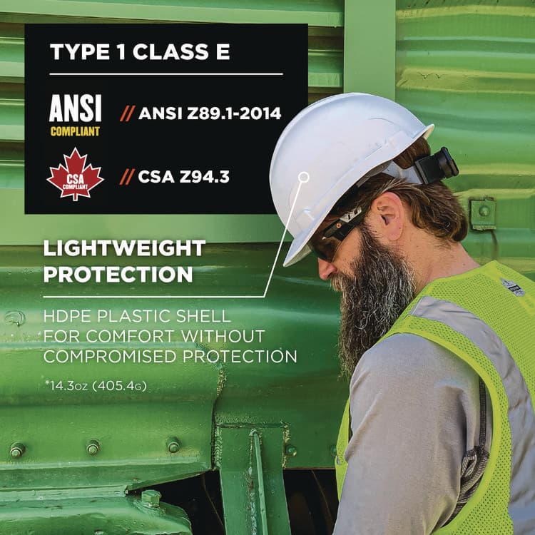 ERGODYNE CORPORATION Skullerz 8967 Class E Lightweight Cap-Style Hard Hat, 6-Point Rachet Suspension, Lime (EGO60226) thumbnail 2