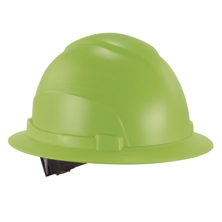 ERGODYNE CORPORATION Skullerz 8969 Class E Lightweight Full Brim Hard Hat, 6-Point Rachet Suspension, Lime (EGO60232)