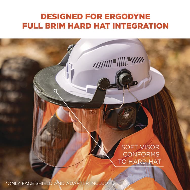 ERGODYNE CORPORATION Skullerz 8995 Anti-Scratch and Anti-Fog Hard Hat Face Shield with Adapter for Full Brim, Clear Lens (EGO60245) thumbnail 2