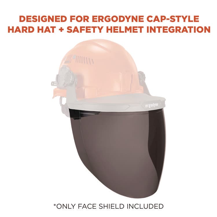 ERGODYNE CORPORATION Skullerz 8997 Anti-Scratch/Anti-Fog Face Shield Replacement, Cap-Style/Safety Helmet, Smoke Lens (EGO60250) thumbnail 2