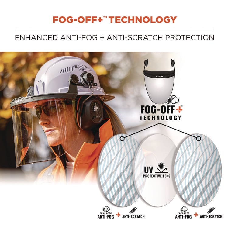 ERGODYNE CORPORATION Skullerz 8998 Anti-Scratch/Anti-Fog Face Shield Replacement for Full Brim Hard Hat, Clear Lens (EGO60251) thumbnail 4