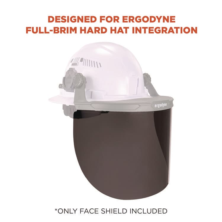 ERGODYNE CORPORATION Skullerz 8998 Anti-Scratch/Anti-Fog Face Shield Replacement for Full Brim Hard Hat, Smoke Lens (EGO60252) thumbnail 2