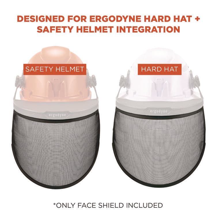 ERGODYNE CORPORATION Skullerz 8999 Mesh Face Shield Replacement for Hard Hat and Safety Helmet, Black (EGO60253) thumbnail 2