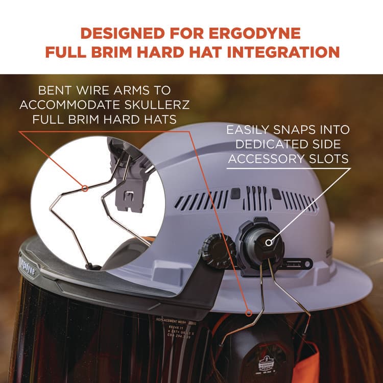 ERGODYNE CORPORATION Skullerz 8880 NRR 26dB Hard Hat Mounted Earmuffs, Full Brim, Gray (EGO60259) thumbnail 2