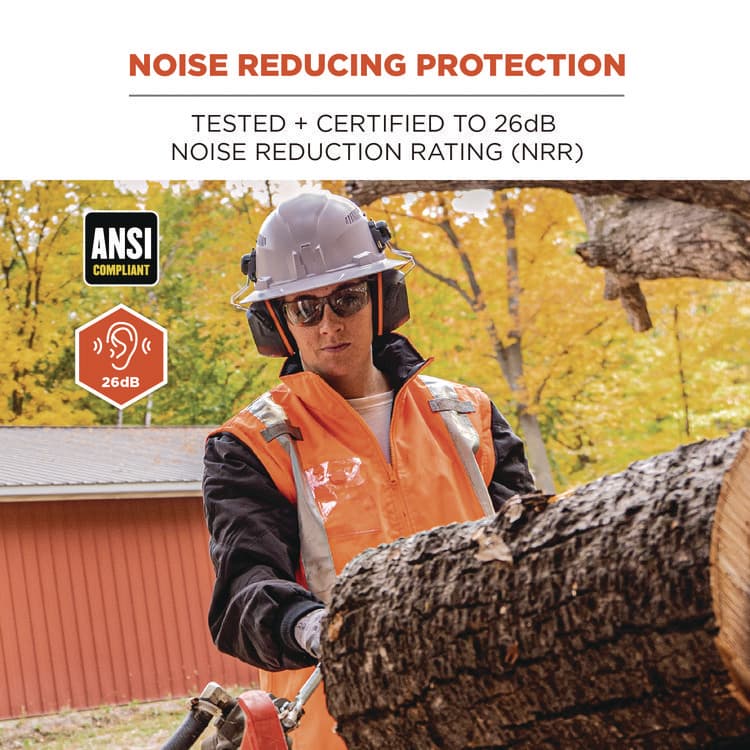 ERGODYNE CORPORATION Skullerz 8880 NRR 26dB Hard Hat Mounted Earmuffs, Full Brim, Gray (EGO60259) thumbnail 3