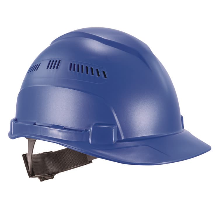 ERGODYNE CORPORATION Skullerz 8966 Class C Lightweight Cap-Style Hard Hat, Adjustable Venting, 6-Point Rachet Suspension, Blue (EGO60271)