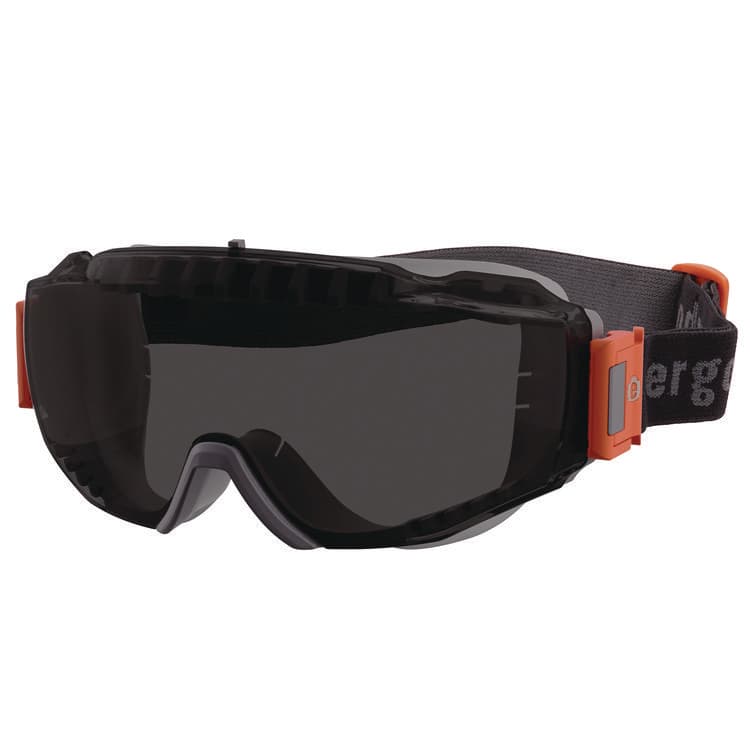 ERGODYNE CORPORATION Skullerz MODI OTG Anti-Scratch and Enhanced Anti-Fog Safety Goggles with Elastic Strap, Smoke Lens (EGO60301)