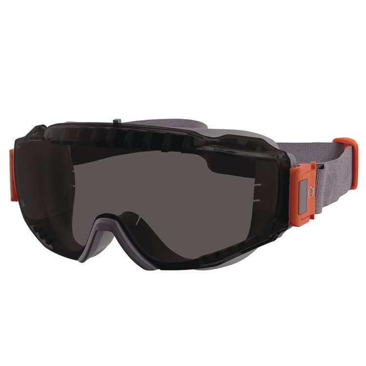 ERGODYNE CORPORATION Skullerz MODI OTG Anti-Scratch and Enhanced Anti-Fog Safety Goggles with Neoprene Strap, Smoke Lens (EGO60303)