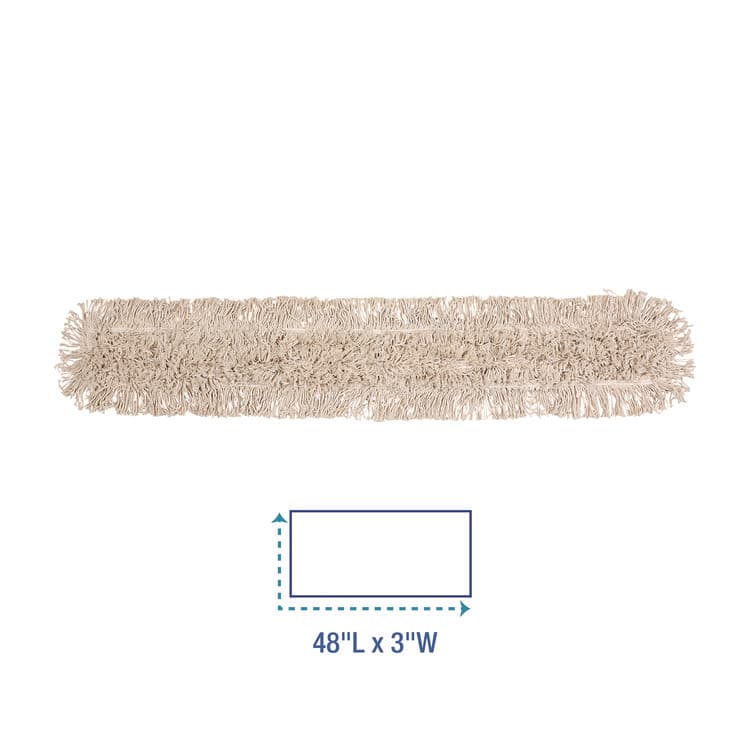 BOARDWALK Industrial Dust Mop Head, Cotton, 48 x 3, White (BWK1048) thumbnail 2