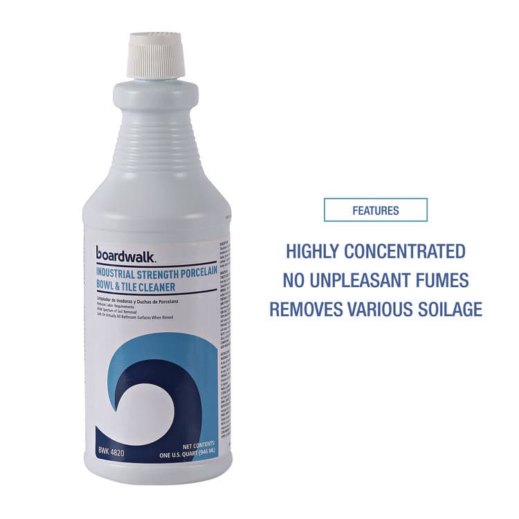 BOARDWALK Industrial Strength RTU Porcelain Bowl and Tile Cleaner, Floral Scent, 32 oz Bottle, 12/Carton (BWK4820) thumbnail 3