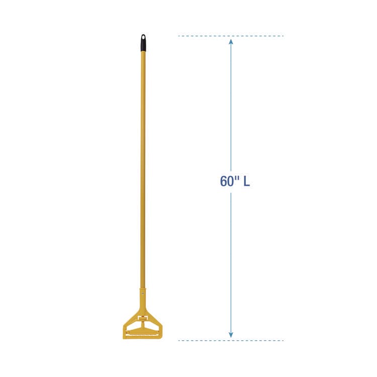 BOARDWALK Cotton Cut End Mop Kit, #24 Natural Cotton Head, 60" Yellow Metal/Plastic Handle (BWK5324C) thumbnail 2