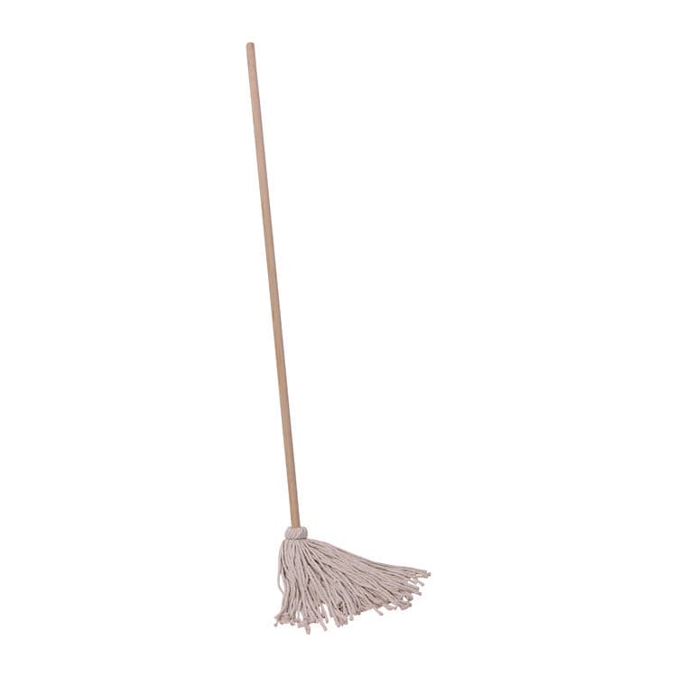 BOARDWALK Cotton Deck Mop, #16 White Cotton Head, 50" Wood Handle, 12/Carton (BWKCD50016S) thumbnail 2
