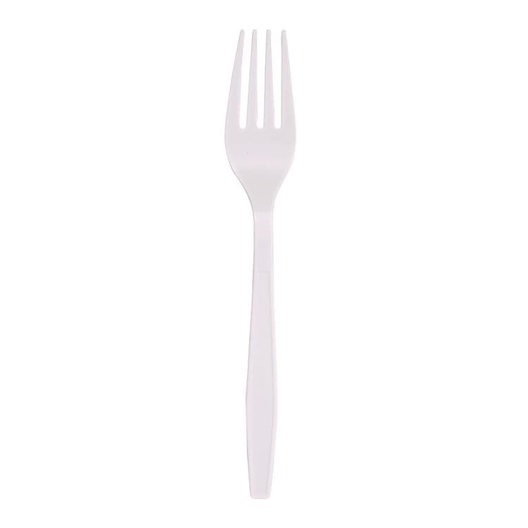 BOARDWALK Heavyweight Polypropylene Cutlery, Fork, Plastic, White, 1,000/Carton (BWKFORKHWPPWH) thumbnail 2