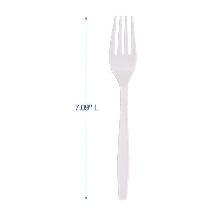 BOARDWALK Heavyweight Polypropylene Cutlery, Fork, Plastic, White, 1,000/Carton (BWKFORKHWPPWH) thumbnail 3