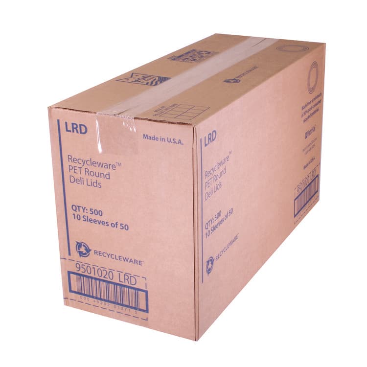 FABRI-KAL Recycleware Round Deli Container Lids, Flat Plug Fit, Clear, Plastic, 500/Carton (FABLRD) thumbnail 3