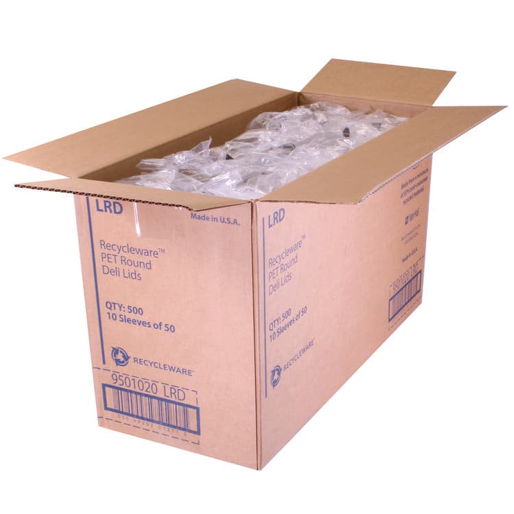 FABRI-KAL Recycleware Round Deli Container Lids, Flat Plug Fit, Clear, Plastic, 500/Carton (FABLRD) thumbnail 4